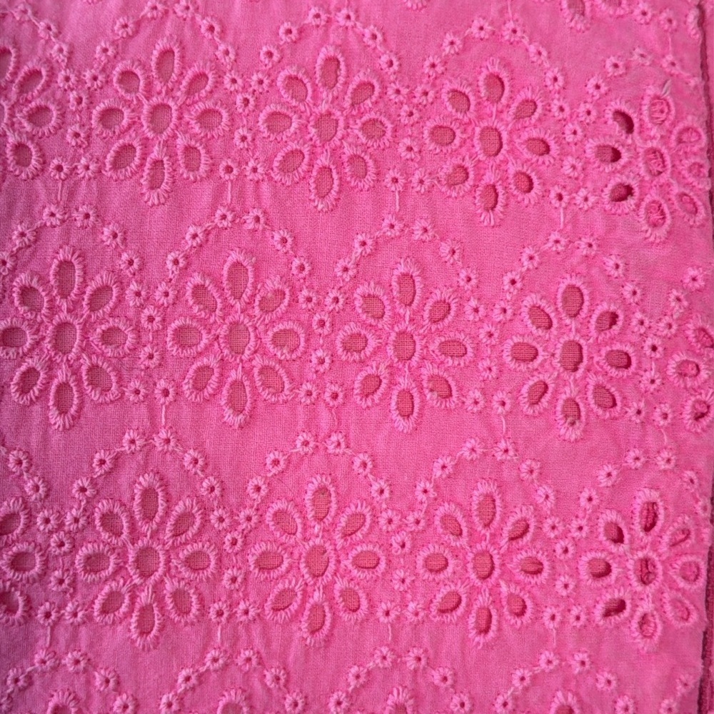 Vineyard Vines hot pink dress size 0 feminine floral eyelet lace Barbiecore - Picture 6 of 12